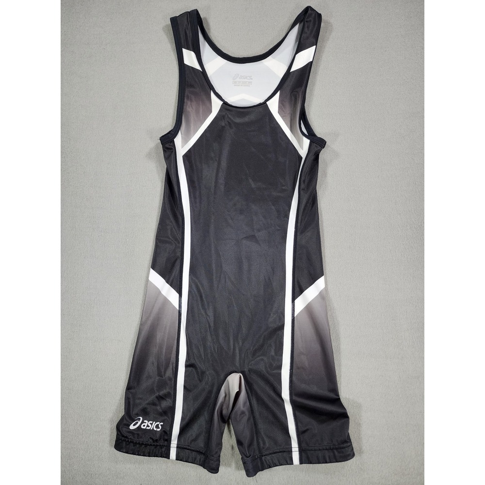 Asics Conquest Men's Wrestling Singlet Bib XS Lightweight Gray Black White Sport